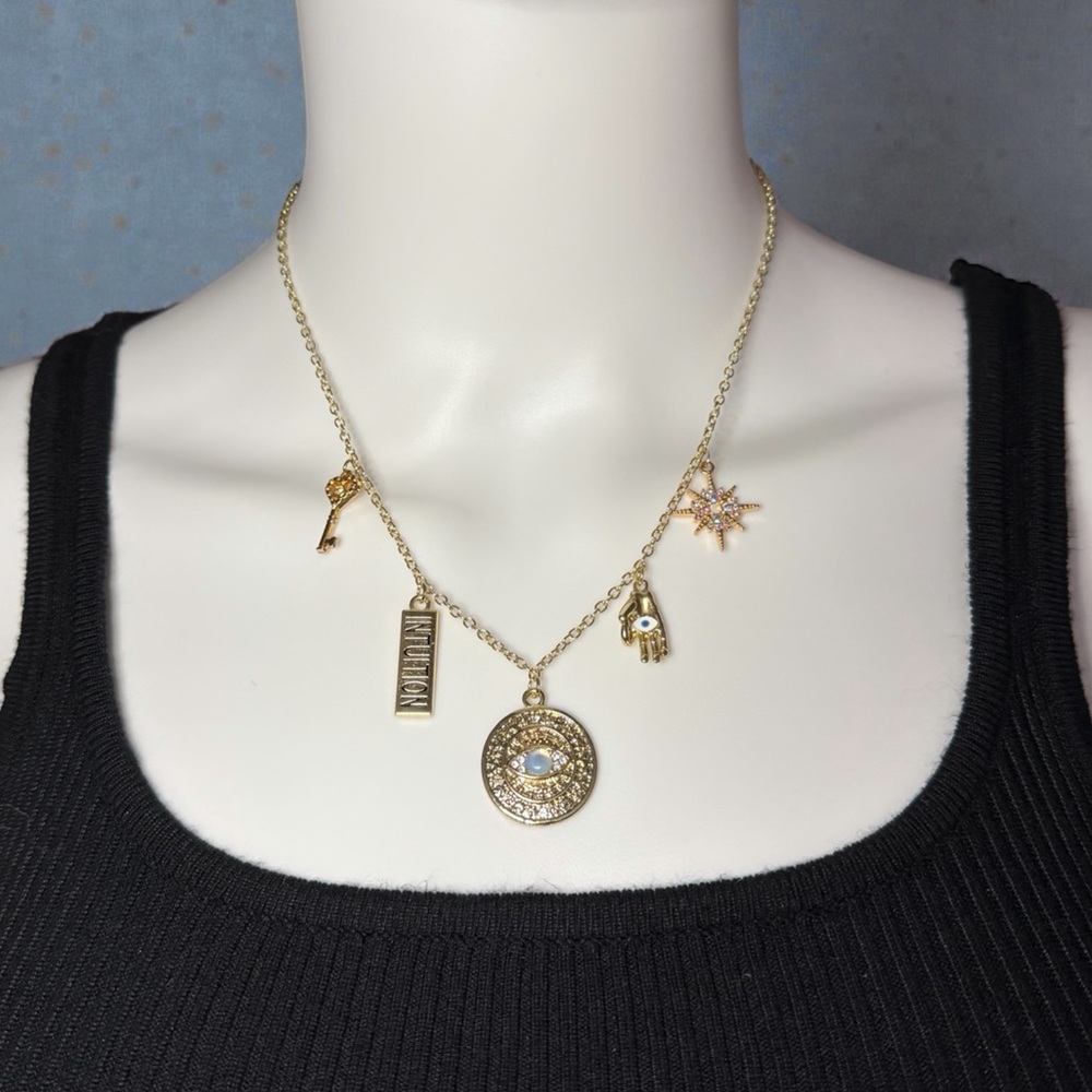 🪬✨ Golden Intuition Charm Necklace ✨🪬
